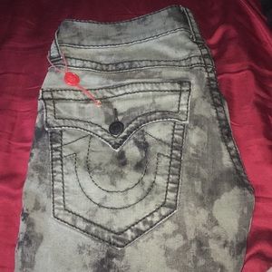 True religion Mens grey and black acid wash jeans